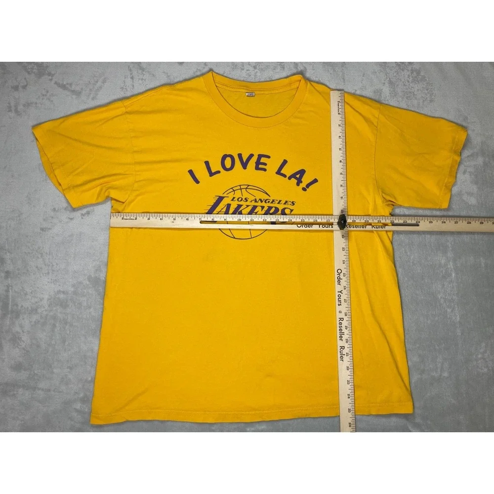 Los Angeles Lakers T Shirt Men XL Yellow I Love LA 2000 Finals NBA Vintage